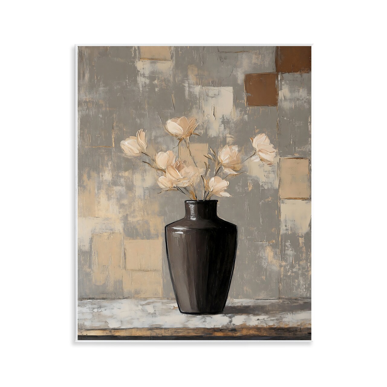Stupell Industries Modern Black Vase & Flowers Wall Plaque, design by Franklyn Gregory